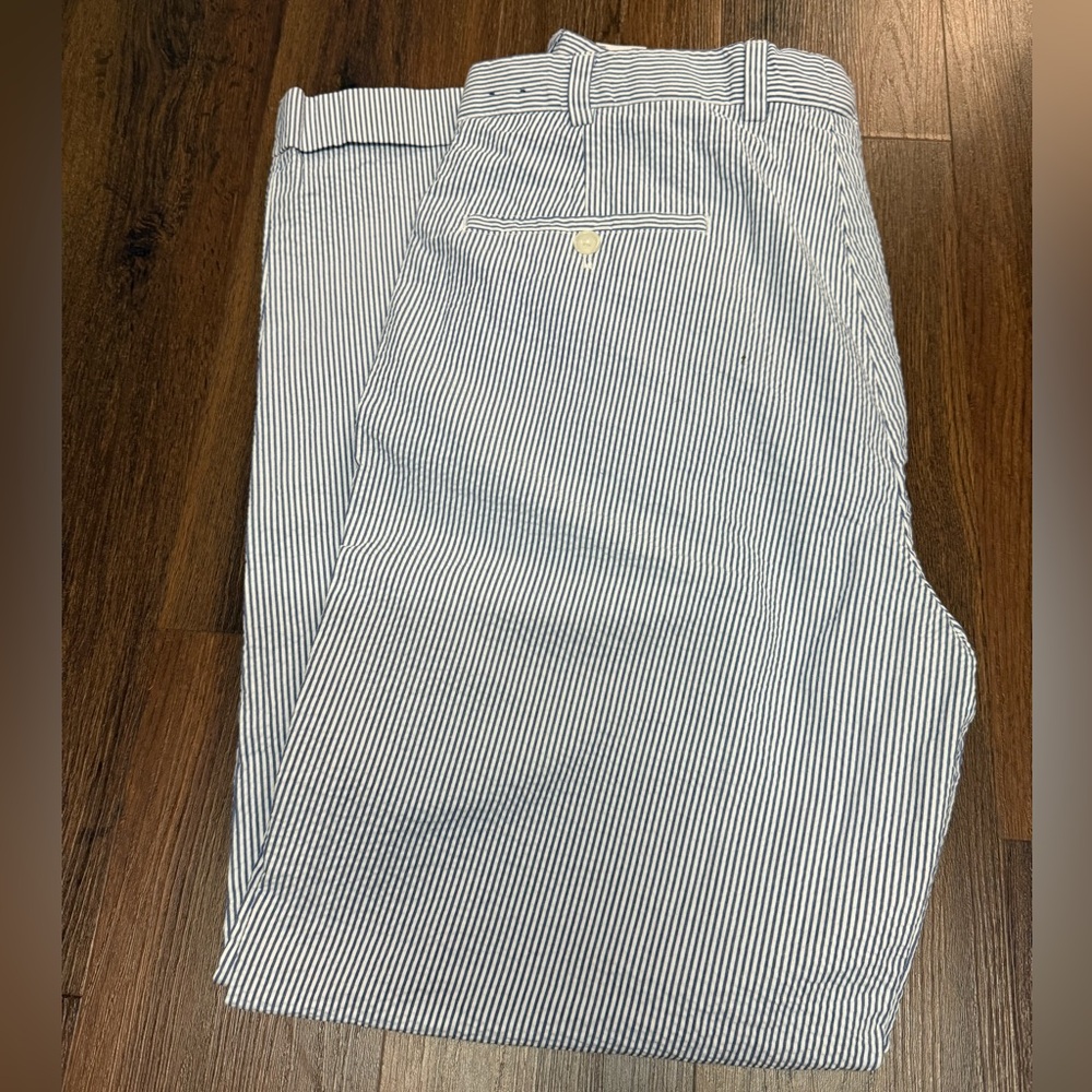 Brooks Brothers Black and White Striped Chinos